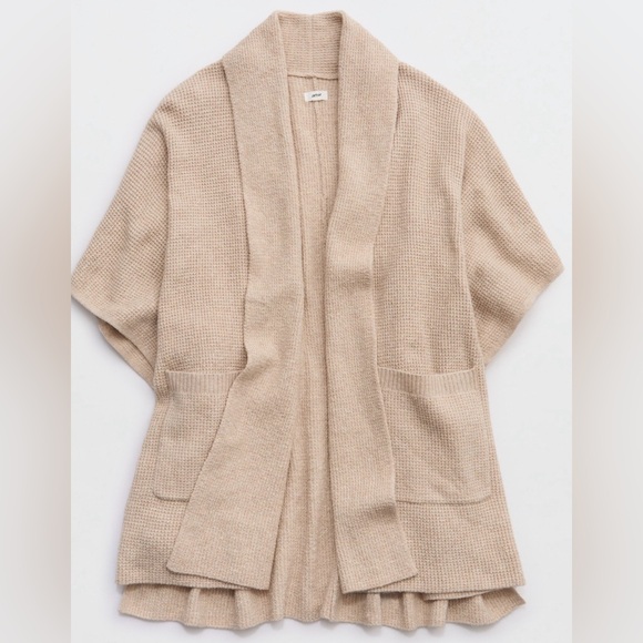 aerie Sweaters - AERIE WAFFLE SHAWL